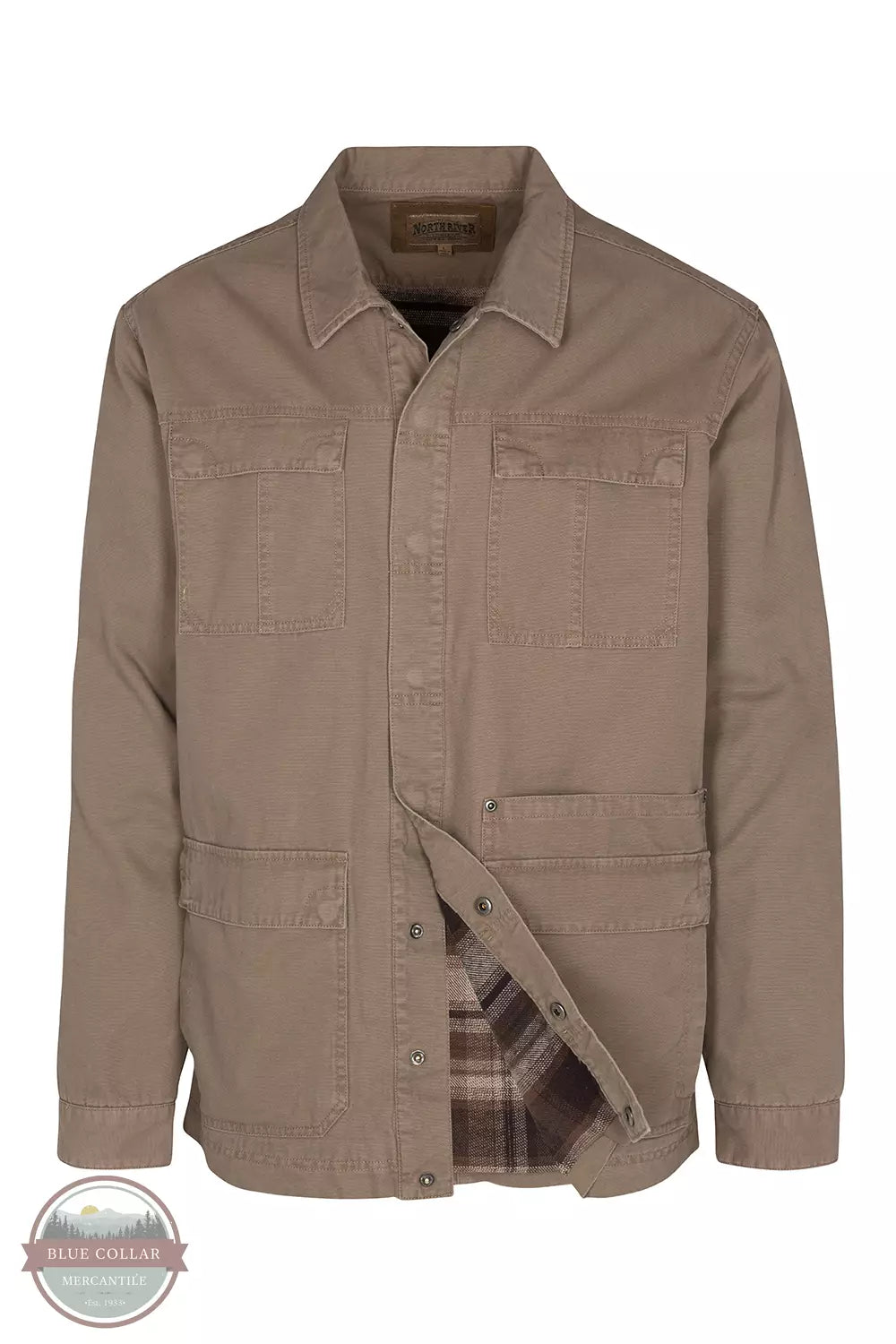 NRM8052 Brushed Cotton Lined Canvas Shirt Jacket