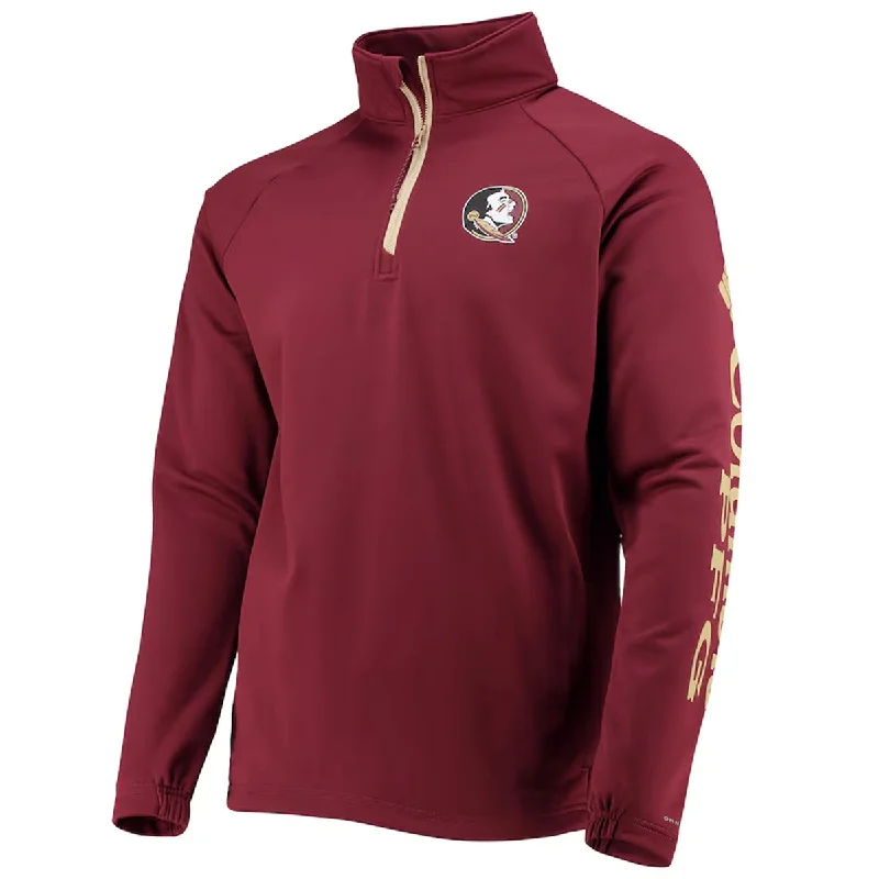 Columbia Men's Seminole Logo Terminal Tackle 1/4 Zip Fleece - Garnet