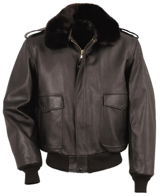 Schott Men's Leather Bomber Jacket - Brown