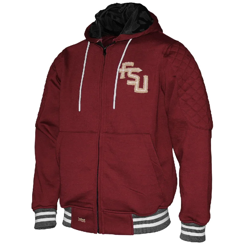 Franchise Men's Stacked FSU/Florida State Chenille Applique Design Hooded Jacket - Garnet