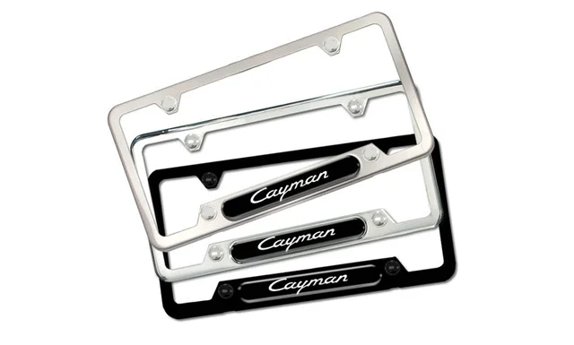 Porsche Tequipment License Plate Frame - Brushed Stainless Steel (Cayman)