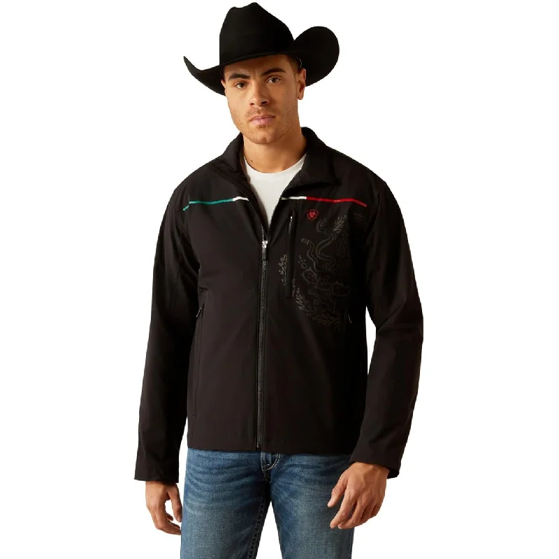 Ariat Men's Pioneer Stretchshell Mexico Jacket, Black