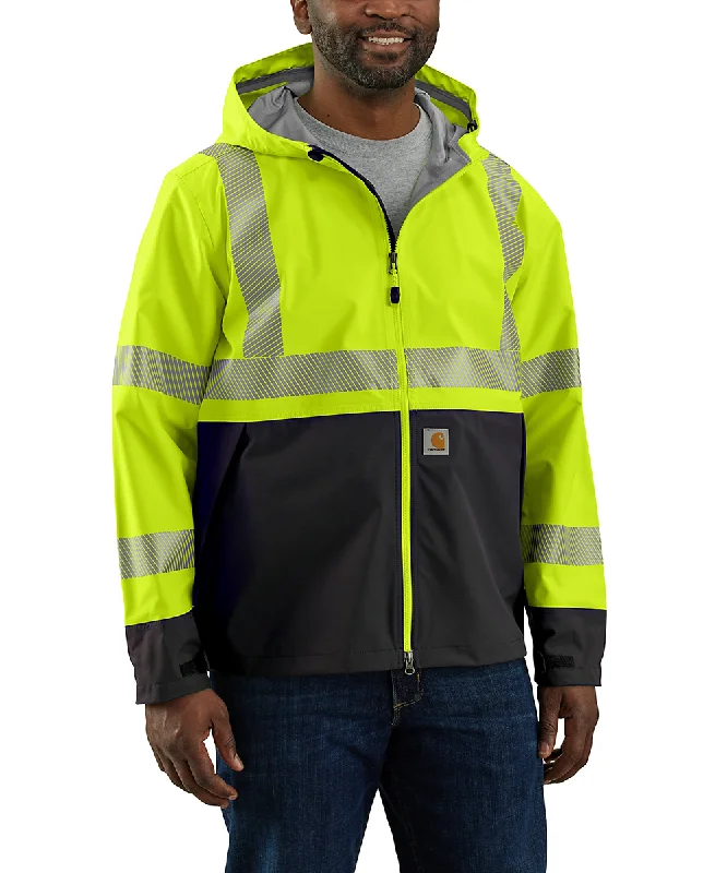 Carhartt Men's Hi-Vis Class 3 Rain Defender Jacket - Brite Lime