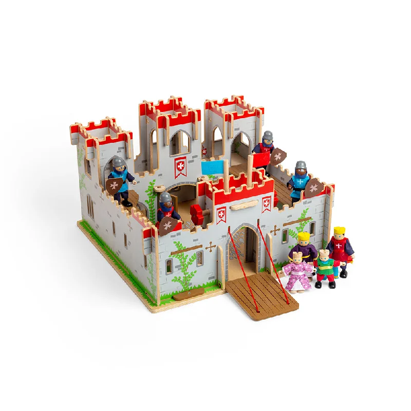 Bigjigs Toys Wooden King George's Castle Bundle, Includes 8 Figures