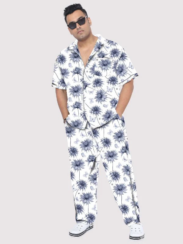 Watercolor Flowers Plus Size Men's Co-ord Set