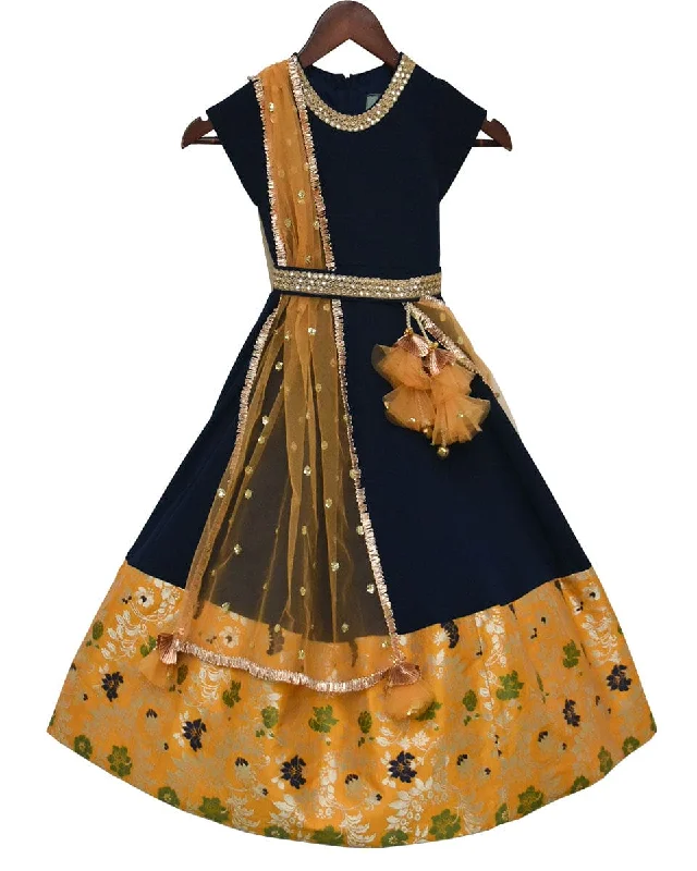 Pre-Order: Dark Blue Georgette Anarkali