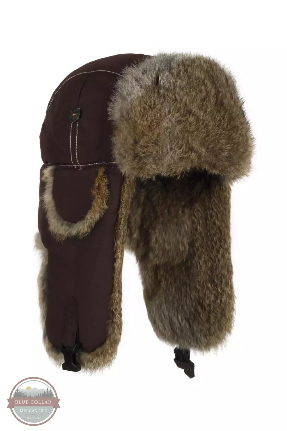 305CHOC Chocolate Supplex Bomber Hat with Brown Fur