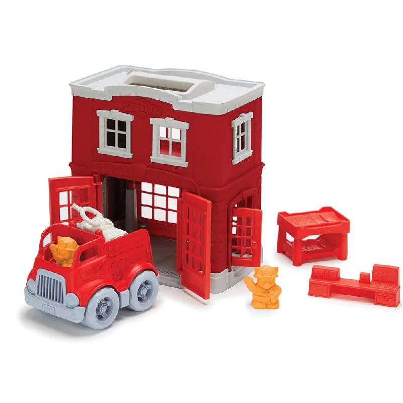 Green Toys Fire Station Playset, Made From 100% Recycled Plastic