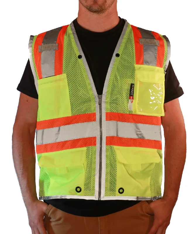 Majestic Class 2 Two Tone Vest_Hi-Vis Green