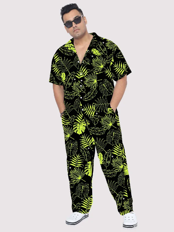 Palm Yellow Leaves Plus Size Men's Co-ord Set