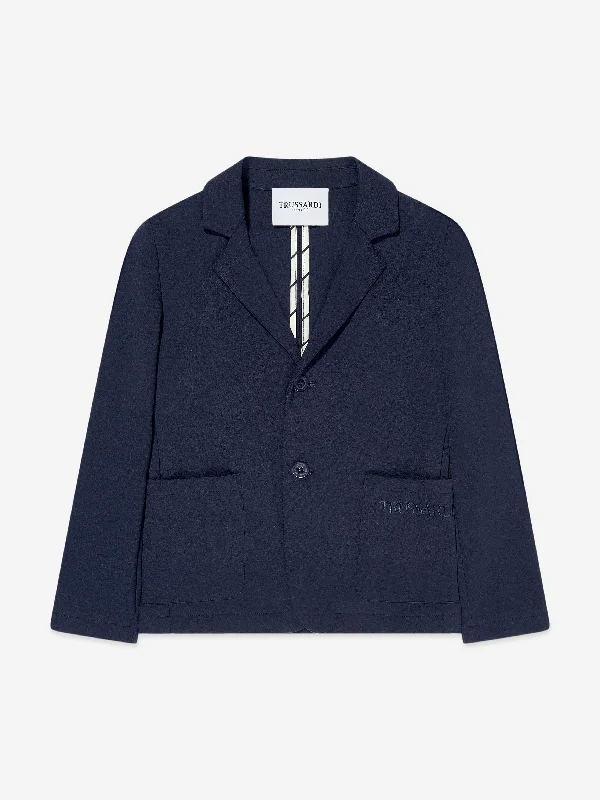 Free Design Trussardi Boys Brev Blazer in Navy