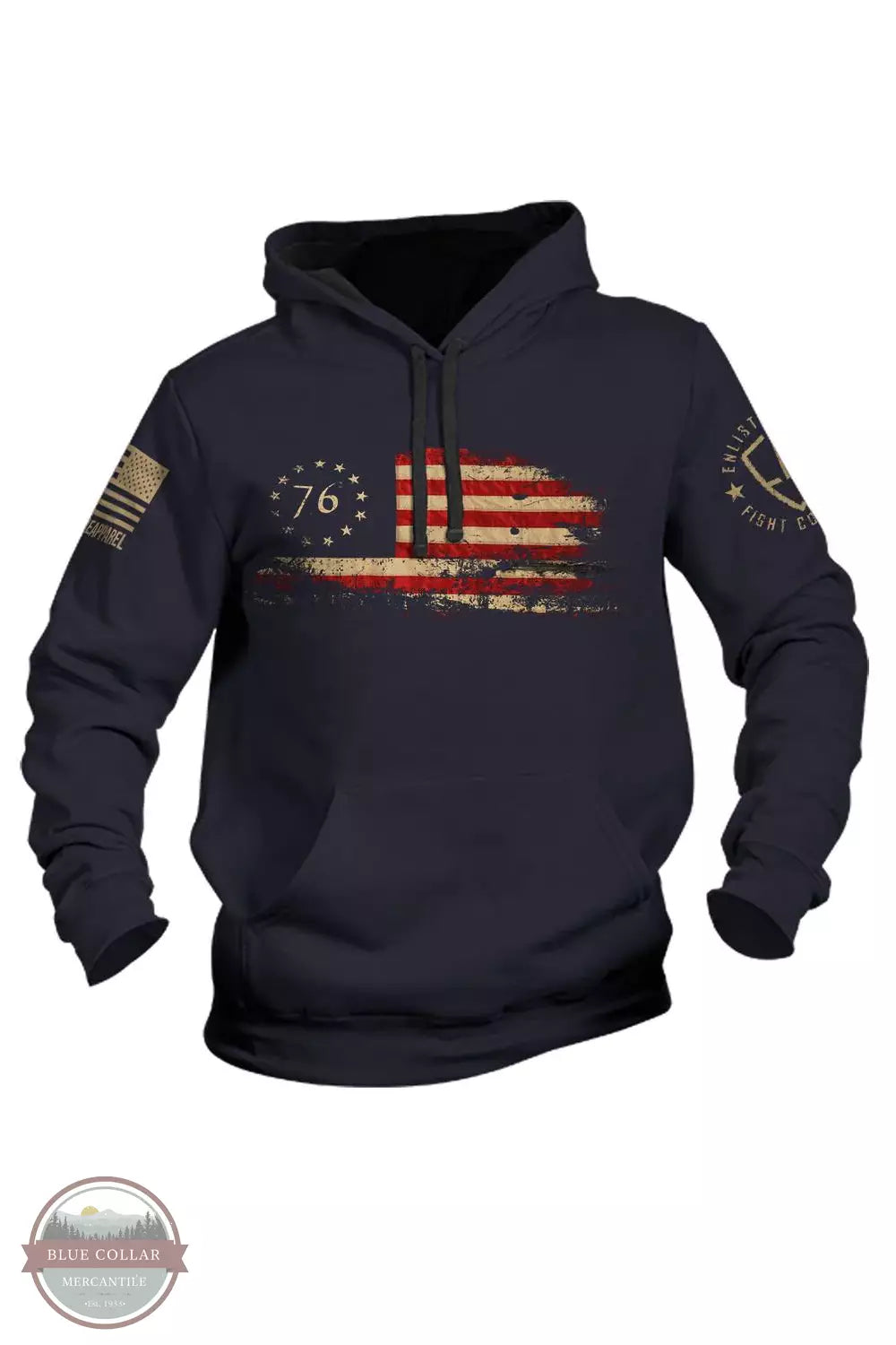 E9-76-H-NAVY Enlisted 9 - 76 Flag Hoody