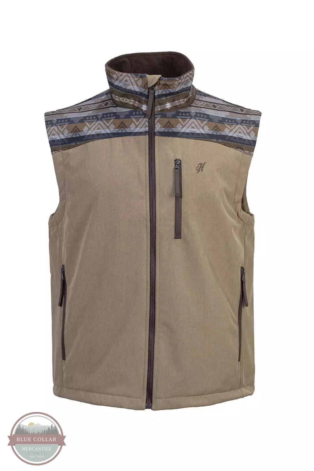 HV109GYAZ Softshell Gray with Aztec Vest