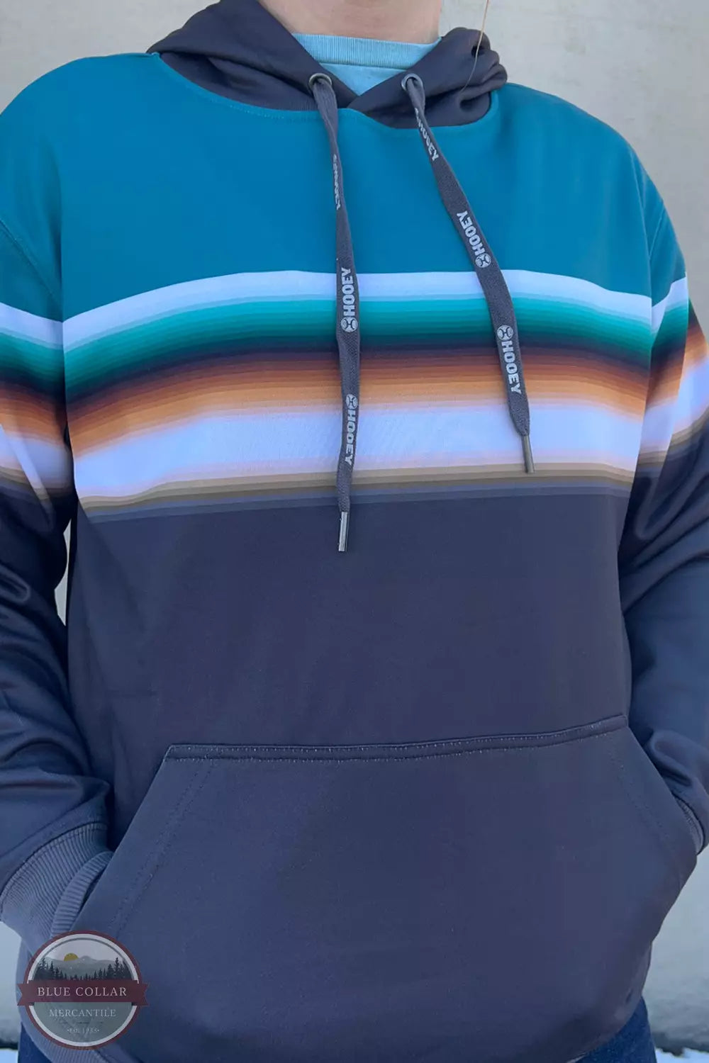 HH1191TQBK Ridge Turquoise & Black Hoody