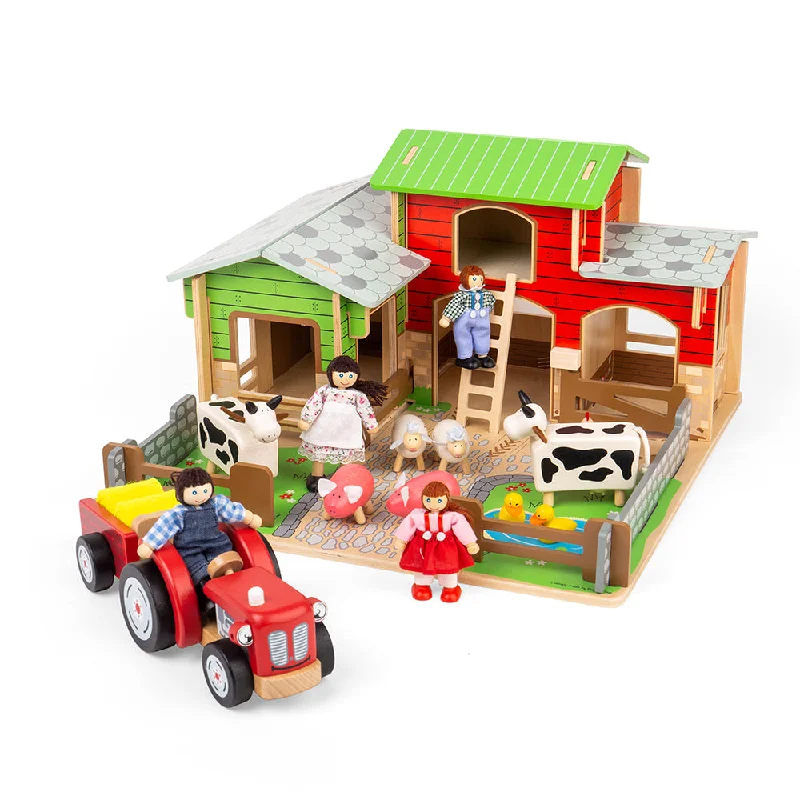 Tidlo Cobblestone Farm Bundle, Includes Tractor, Animals & Family