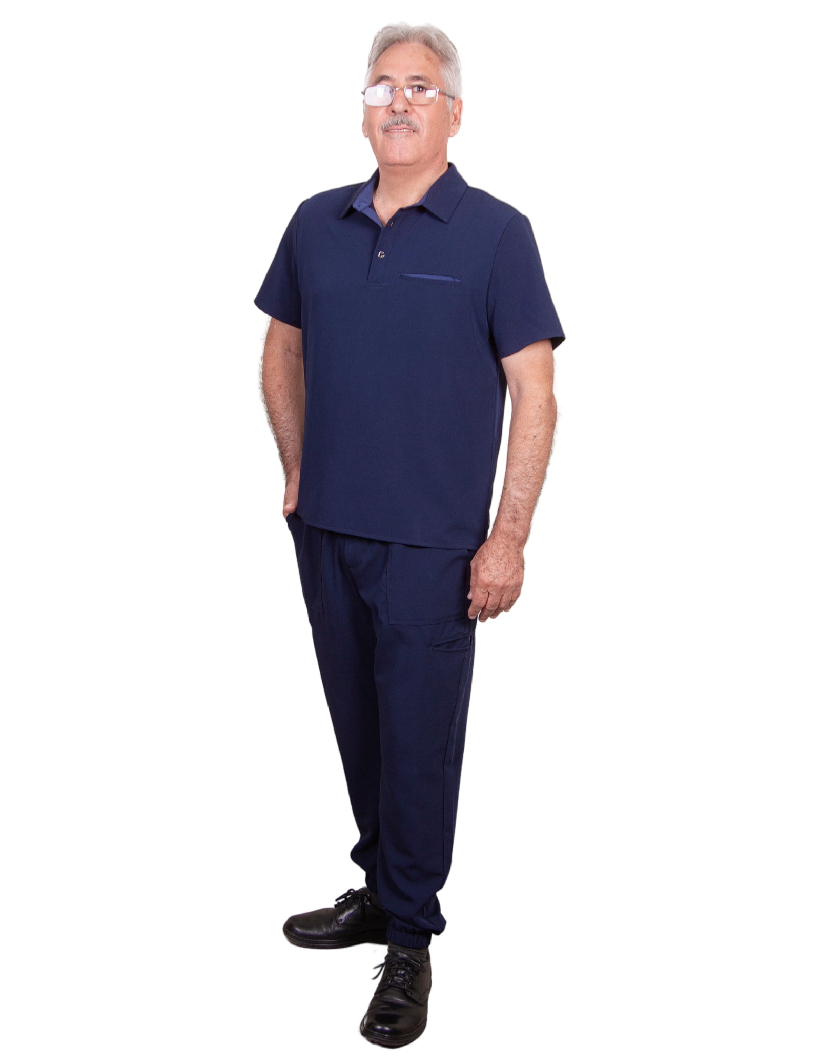 simply-scrubs Men's Medical Polo Set - Navy