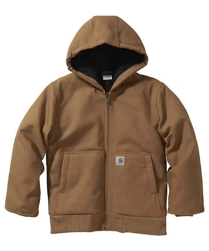 Carhartt Kids' Flannel Quilt Lined Active Jacket - Carhartt Brown