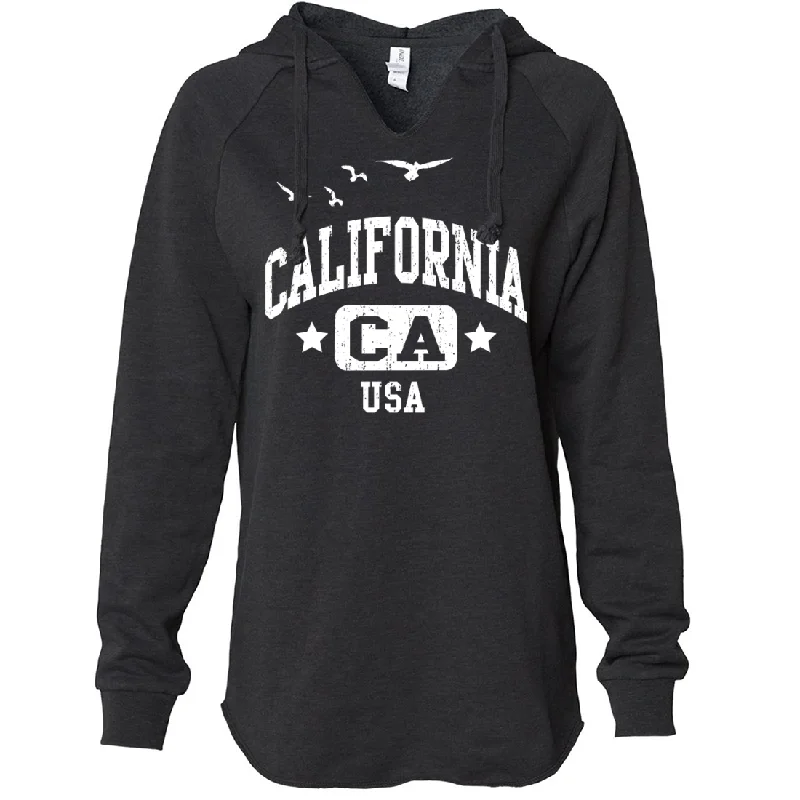 California USA Women's Soft Hooded Pullover