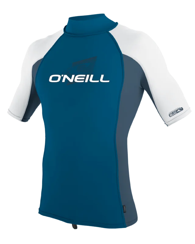 Premium Skins Turtleneck Rash Vest in Ultra Blue, Copen Blue & White