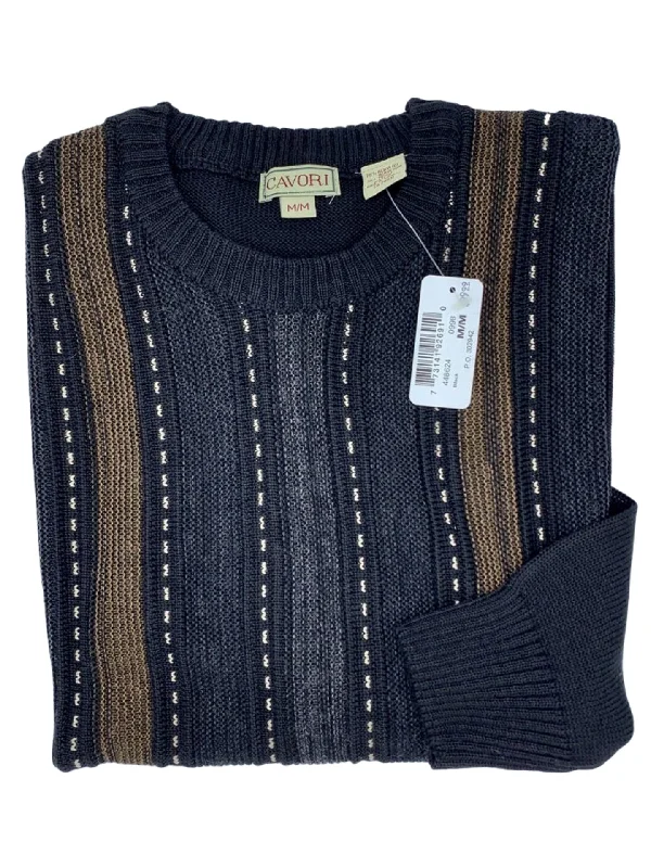 Cavori Jacquard Crew Neck Sweater - 448624