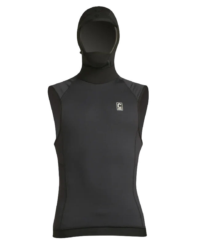 HDi Skins Hooded Rash Vest in Black