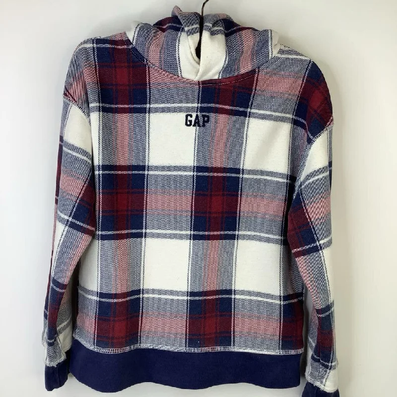 Size 6-7: Gap White/Blue/Red Plaid Hoodie