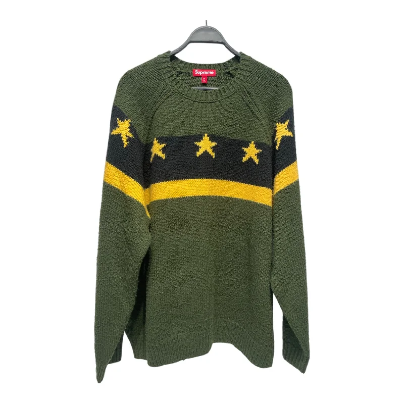 Supreme/Heavy Sweater/XXL/Acrylic/GRN/YELLOW STAR/ BLK/YEL STRIPE