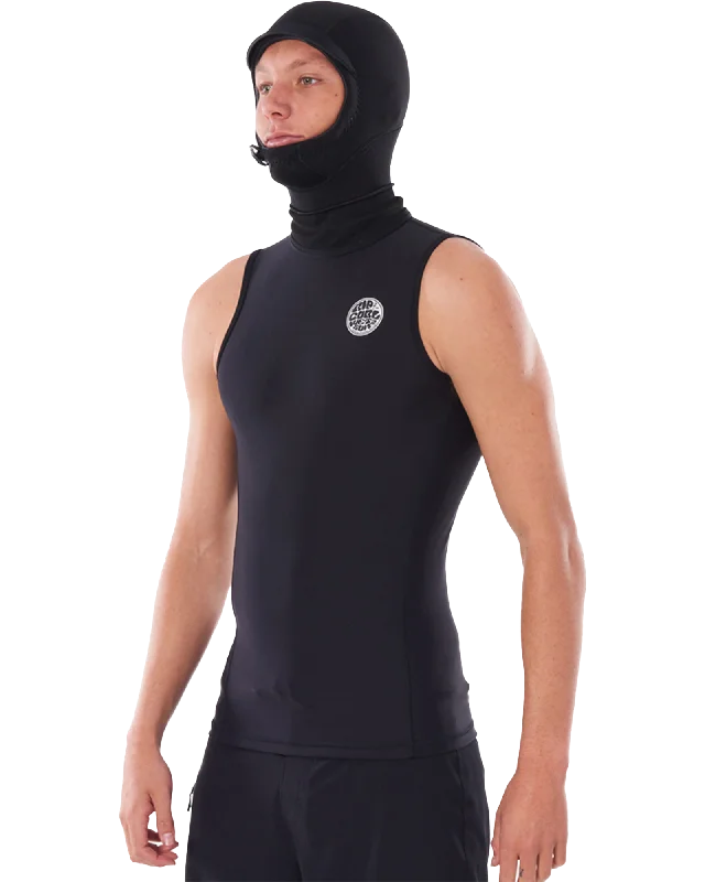 Flashbomb Hooded Polypro Thermal Rash Vest in Black