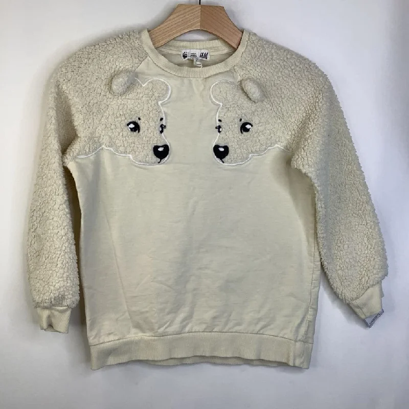 Size 8-10: H&M Creme Fuzzy Polar Bears Sweater