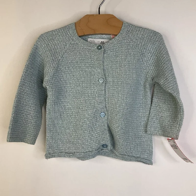 Size 6-9m: Zara Blue Knitted Button-Up Cardigan