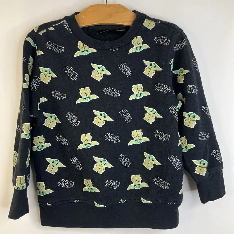 Size 5-6: Star Wars Black/Grogu Print Sweater