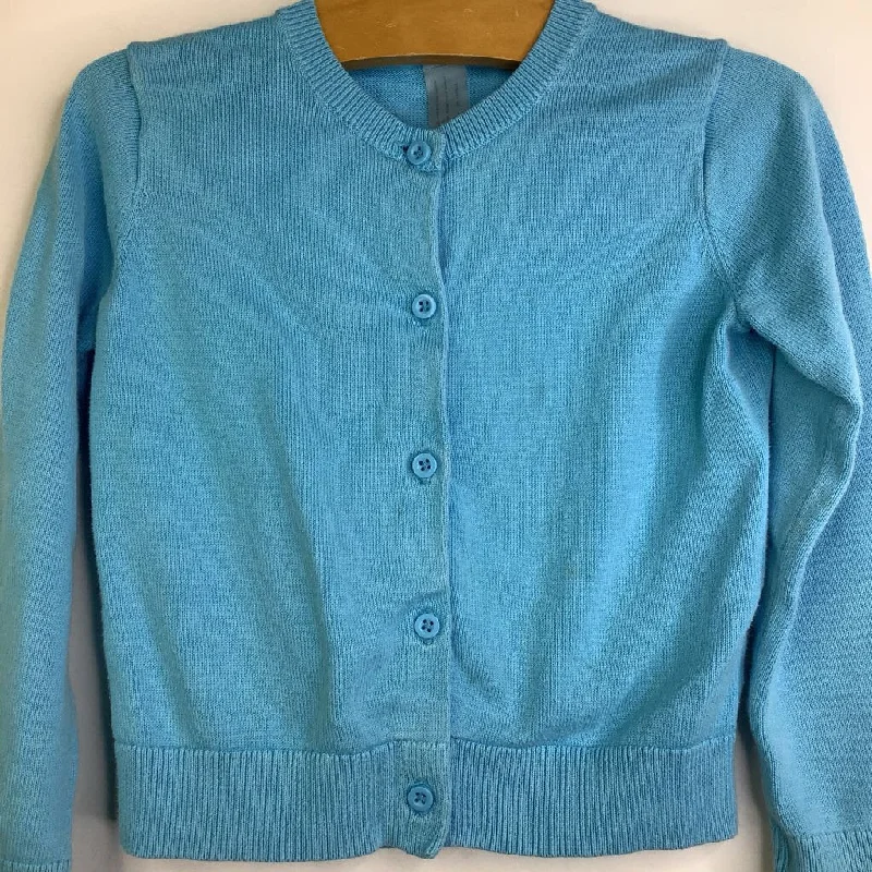 Size 4-5: Primary Sky Blue Button-up Knitted Cardigan