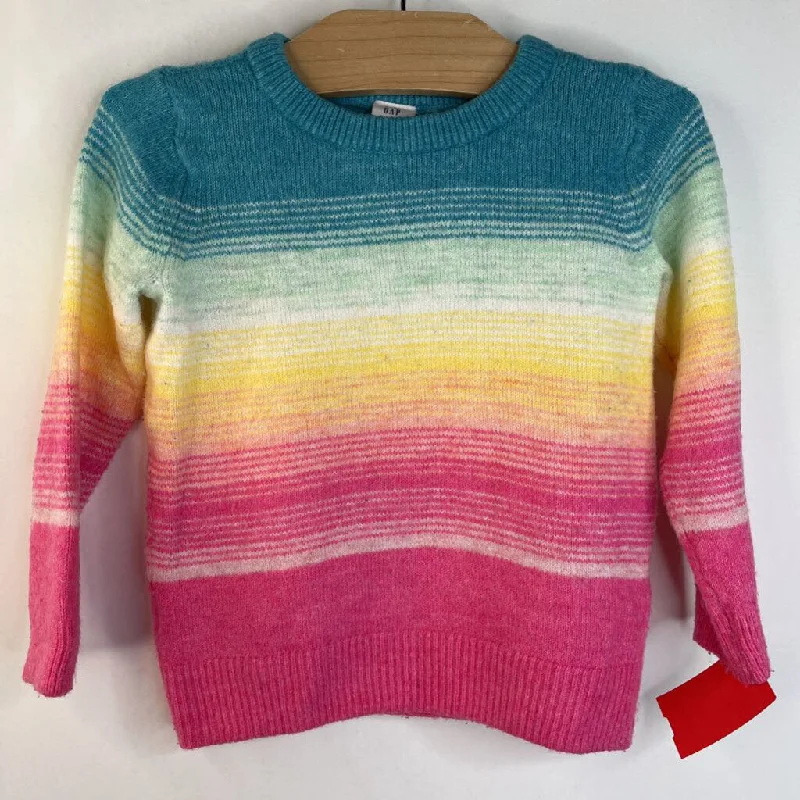 Size 3: Gap Gree/Yellow/Pink Ombre Knitted Sweater