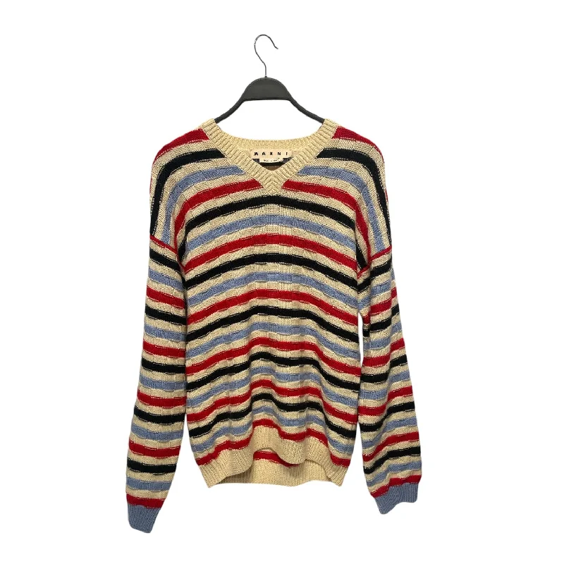 MARNI/Sweater/M/Stripe/Cotton/MLT/A/W 20 Striped Checkerboard