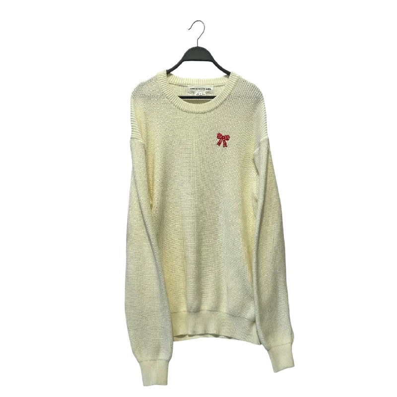 COMME des GARCONS GIRL/Sweater/S/Acrylic/CRM/BOW