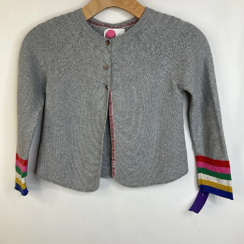 Size 7-8: Mini Boden Grey Button-Up Knitted Cardigan