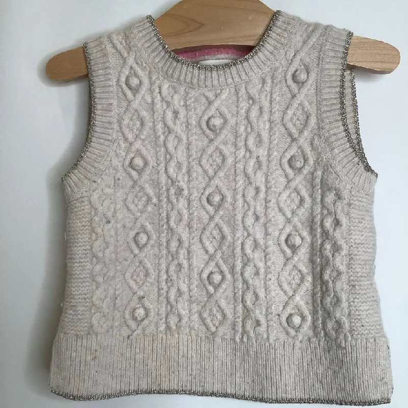 Size 5-6: Boden Creme Wool/Cotton Blend Cable Knitted Sweater Vest