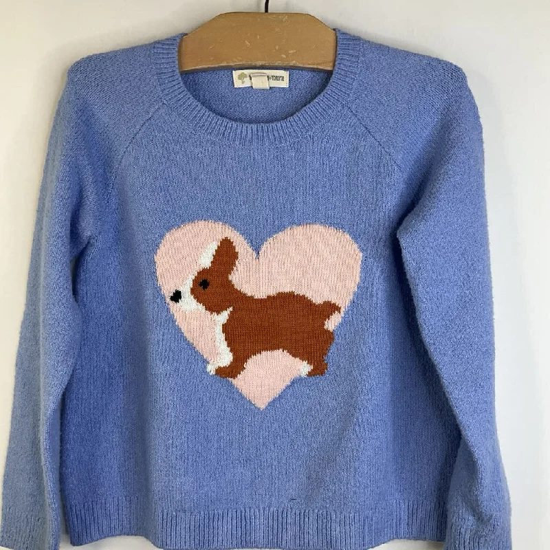 Size 4: Tucker + Tate Light Blue Pink Heart Corgi Knitted Sweater