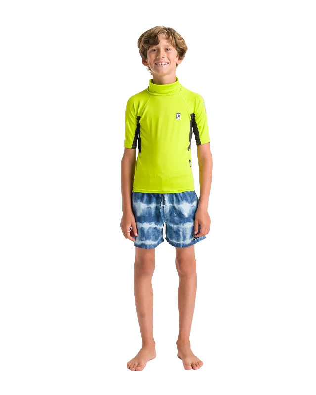 Boys Nuwave Rash Vest in Lime, Anthracite & Multi