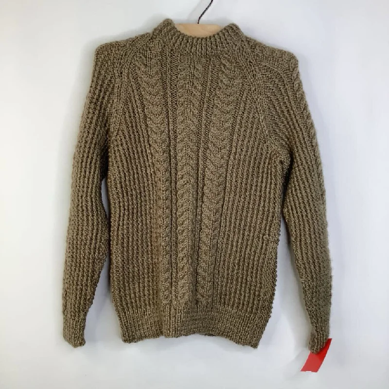 Size 4: Taupe Cable Knitted Handmade Sweater