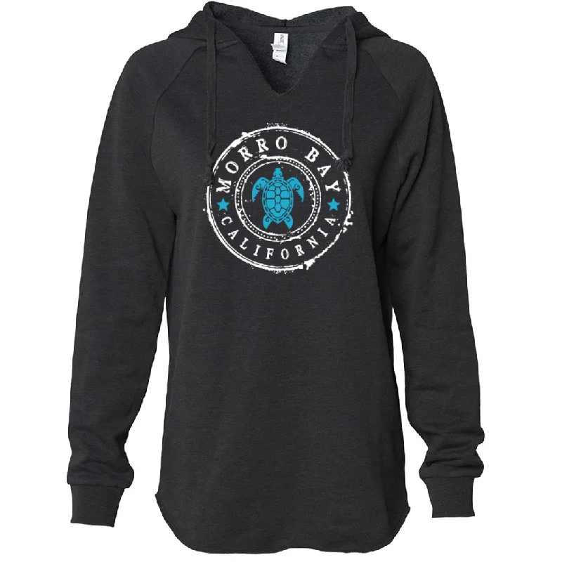 Morro Bay California Turtle Women's Soft Hooded Pullover