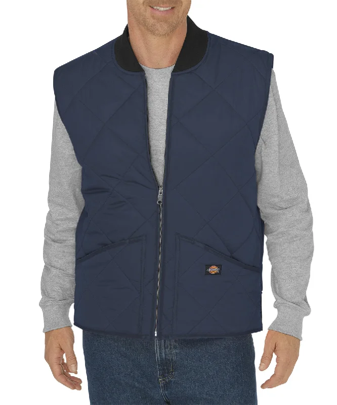 Dickies Diamond-Quilted Nylon Vest - Dark Navy