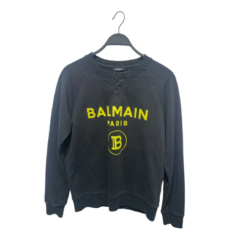 BALMAIN/Sweater/M/Graphic/Cotton/BLK/Paris Neon Green Graphic