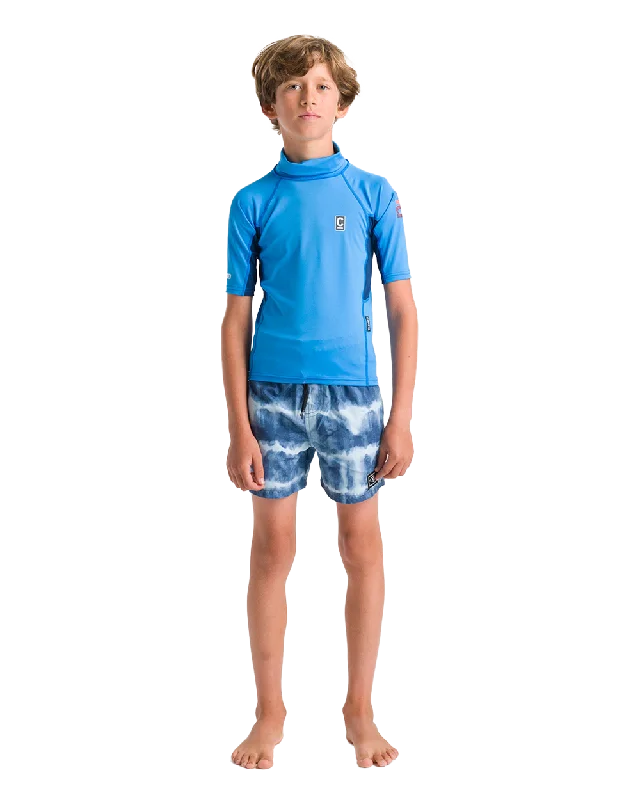 Boys Nuwave Rash Vest in Cyan, Slate & Multi