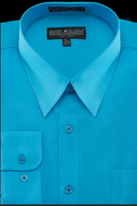 Basic Dress Shirt Convertible Cuff Regular Fit in Turquoise