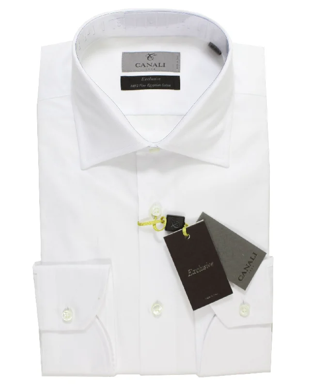 Canali Dress Shirt White 40 - 15 3/4 - Exclusive Collection