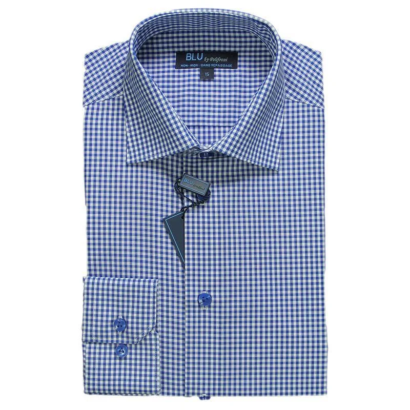 Miami Dress Shirt - Royal Blue Check