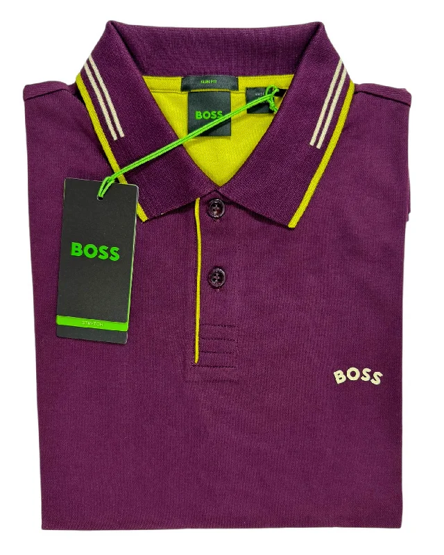 Hugo Boss Cotton Polo Shirt Purple - Slim Fit L