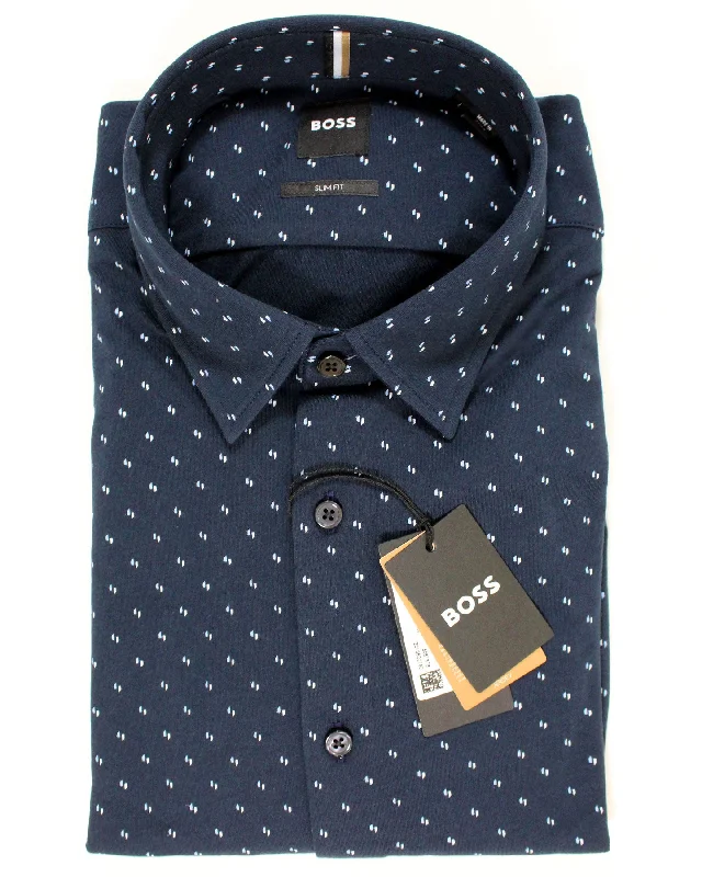 Hugo Boss Shirt Midnight Blue Pattern - Slim Fit XXXL