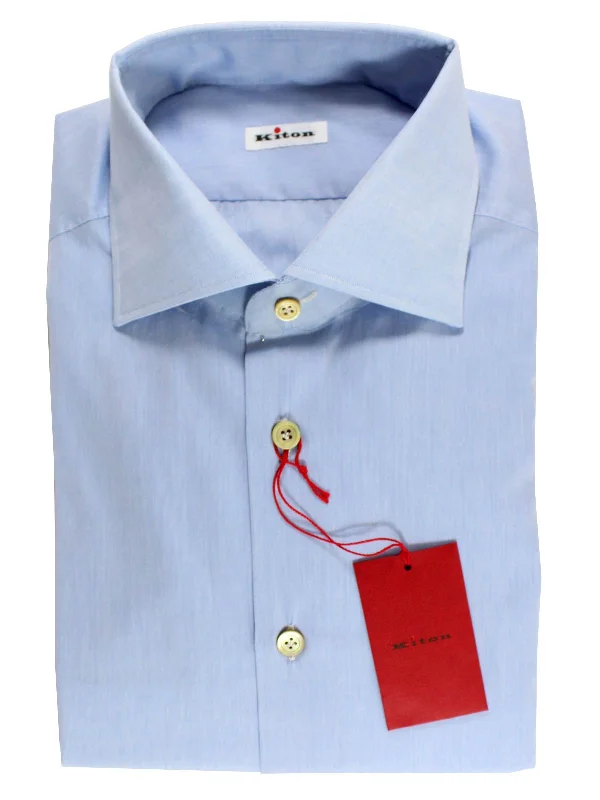 Kiton Dress Shirt Blue 42 - 16 1/2